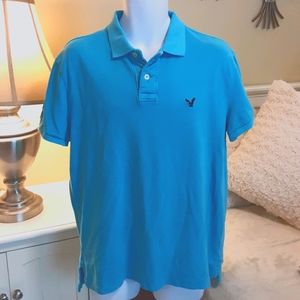 AE Men's Turquoise Polo Size L/G